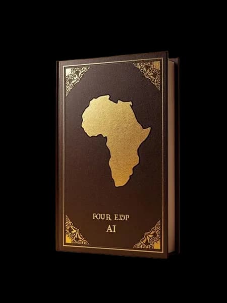 Cover of Africa Powering AI: a dark brown hardback with a gold map of Africa
